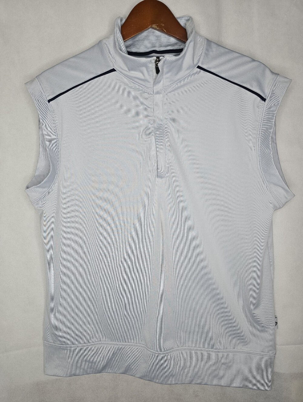 Maelreg Performance Golf Vest Light Blue Quarter Zip Mock Neck Athletic S
